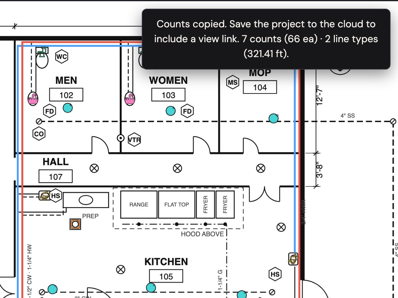 CountTooling, plumbing: One click into PipeTooling.